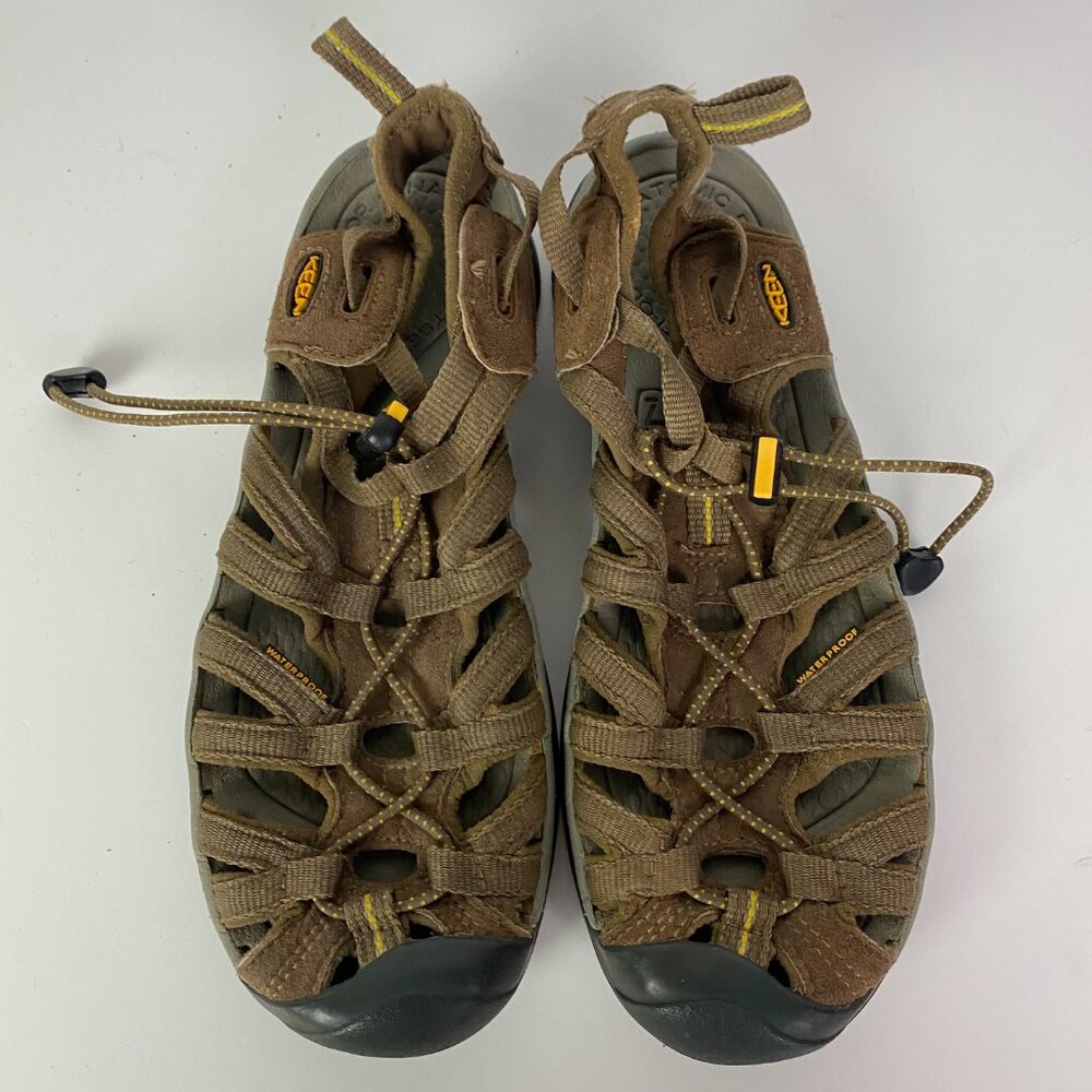 Keen Whisper Water Sandals Women's Size 9 Brown Waterproof Bungee Hiking Outdoor